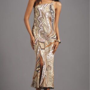 NWT Anthropologie Bl-nk One Shoulder Midi Dress (2X)